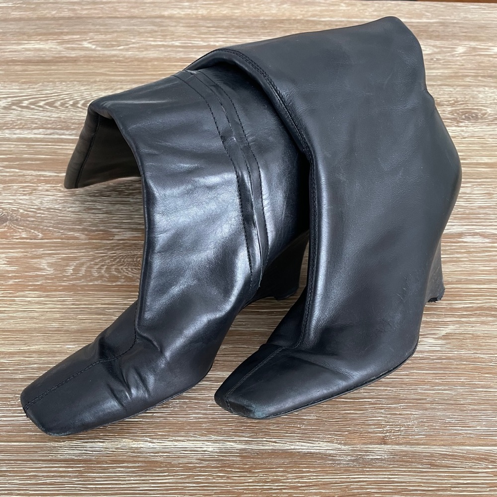 Anne Klein black mule boots